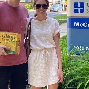 Lou & grey Loft cream terry dress XS